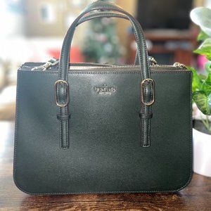 kate spade- CONNIE SMALL TRIPLE GUSSET SATCHEL dark green